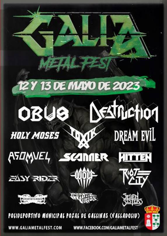 Confirmaciones, cierre de cartel y distribución de bandas por días en el Galia Metal Fest 2023