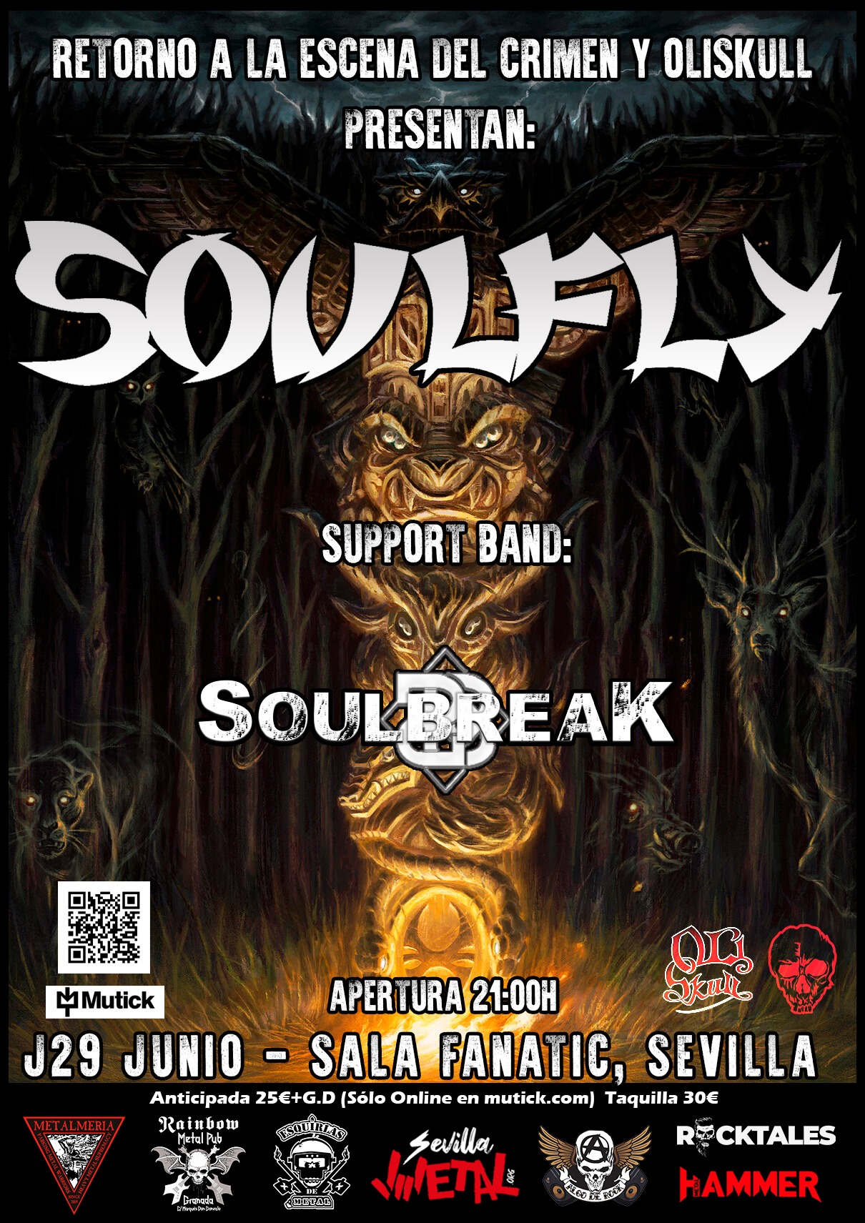 Soulfly + Soulbreak el 29 de junio en Sevilla