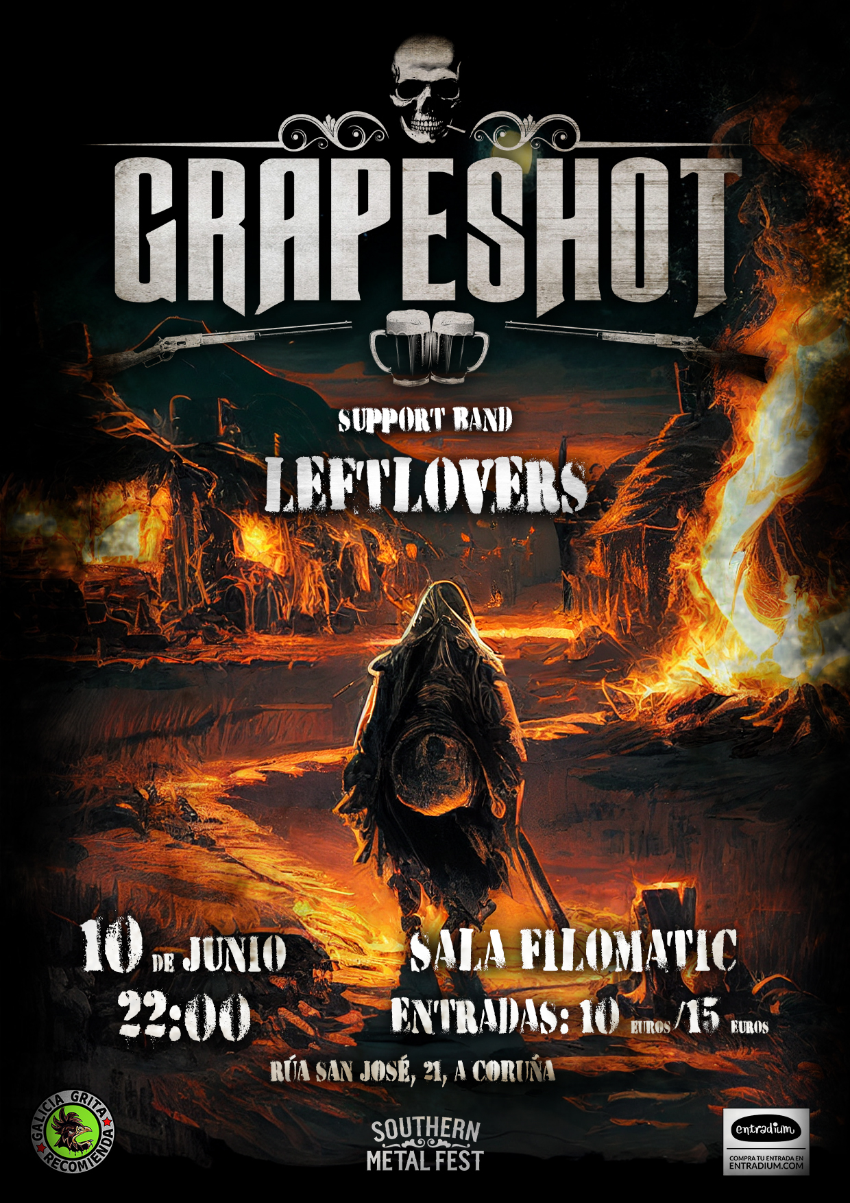 Grapeshot estarán actuando junto a Leftlovers el 10 de junio en A Coruña