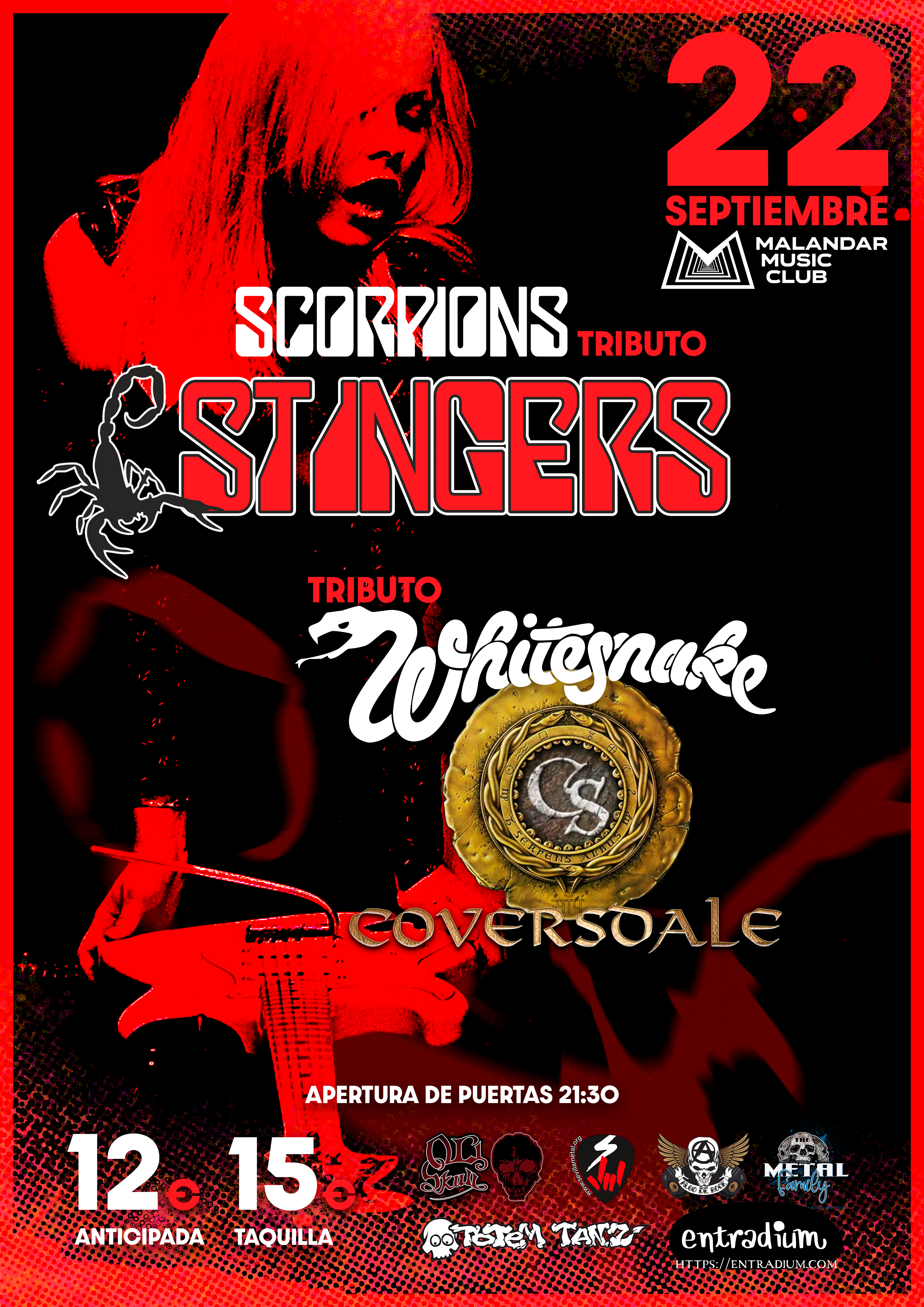 Stingers (Tributo a Scorpions) y Coversdale (Tributo a Whitesnake) el 22 de septiembre en Sevilla