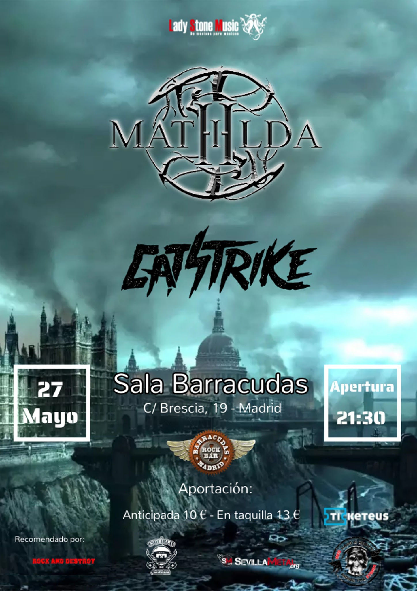 Mathilda y Catstrike este sábado concierto de hard rock en Madrid